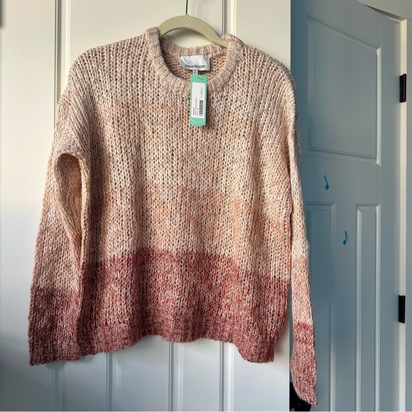 Heartloom - Nalla Crewneck Pullover Sweater Ombré Dusty Pink/Peach - Medium - Picture 3 of 10